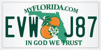 FL license plate EVWJ87