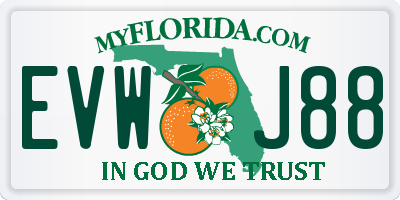 FL license plate EVWJ88
