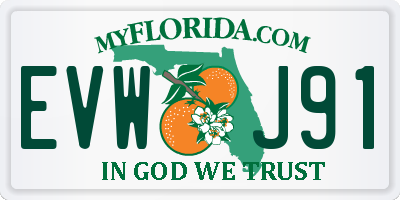FL license plate EVWJ91