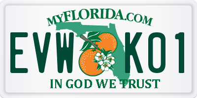 FL license plate EVWK01
