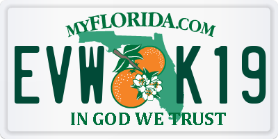 FL license plate EVWK19