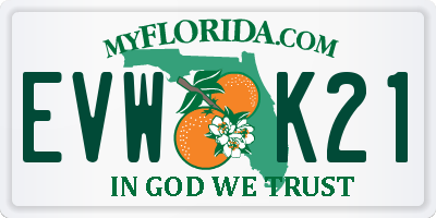 FL license plate EVWK21