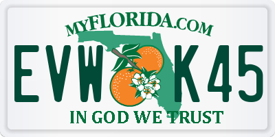 FL license plate EVWK45