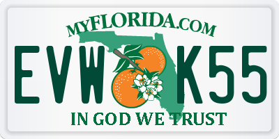 FL license plate EVWK55