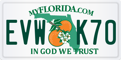 FL license plate EVWK70