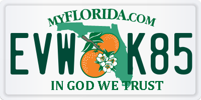FL license plate EVWK85