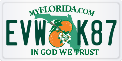 FL license plate EVWK87