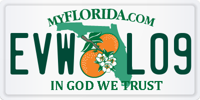 FL license plate EVWL09