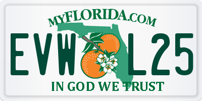 FL license plate EVWL25
