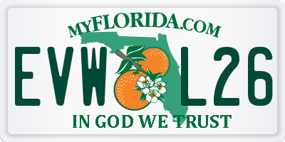 FL license plate EVWL26