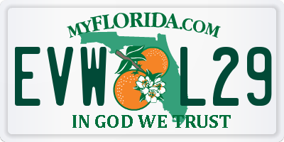 FL license plate EVWL29