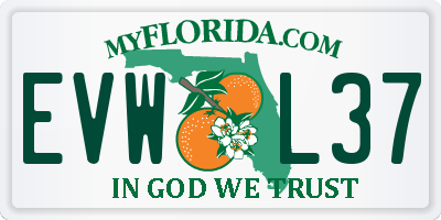 FL license plate EVWL37