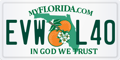 FL license plate EVWL40