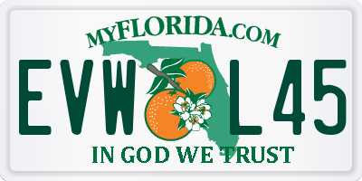 FL license plate EVWL45