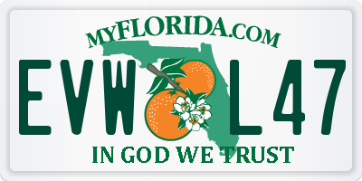 FL license plate EVWL47