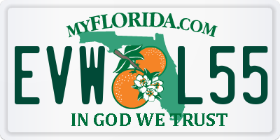 FL license plate EVWL55