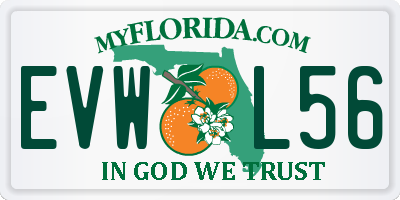 FL license plate EVWL56