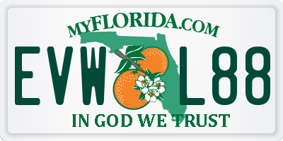 FL license plate EVWL88
