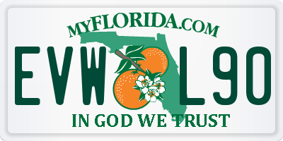 FL license plate EVWL90
