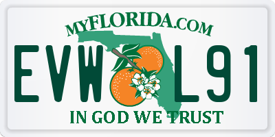 FL license plate EVWL91
