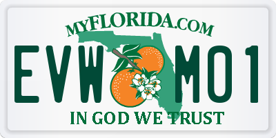 FL license plate EVWM01