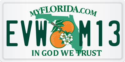 FL license plate EVWM13