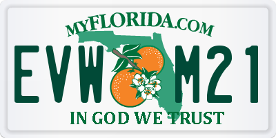 FL license plate EVWM21