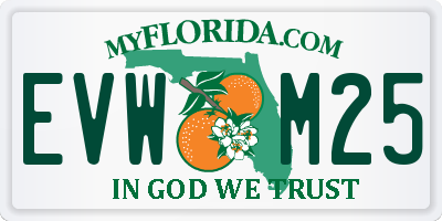 FL license plate EVWM25