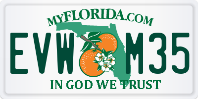 FL license plate EVWM35