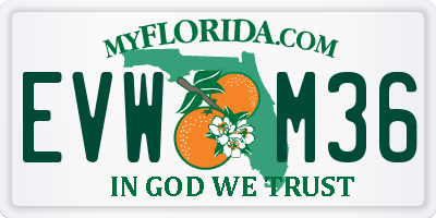 FL license plate EVWM36