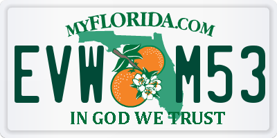 FL license plate EVWM53