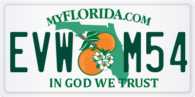 FL license plate EVWM54