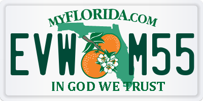 FL license plate EVWM55