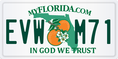 FL license plate EVWM71