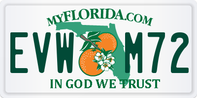 FL license plate EVWM72