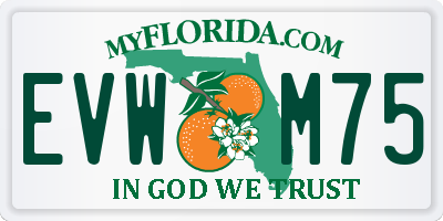FL license plate EVWM75