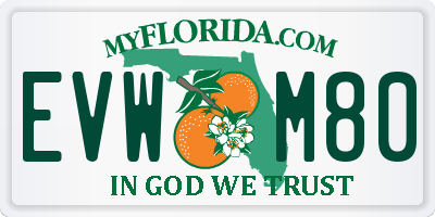 FL license plate EVWM80