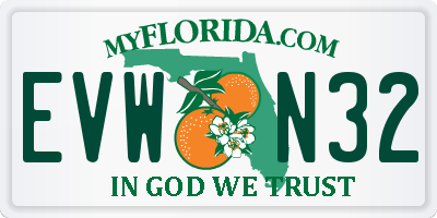 FL license plate EVWN32