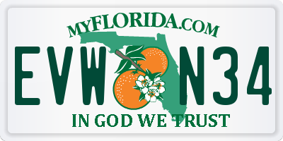 FL license plate EVWN34