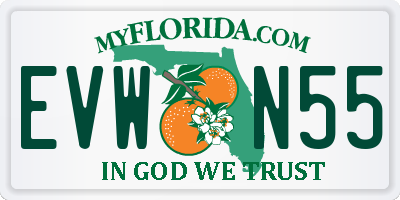 FL license plate EVWN55