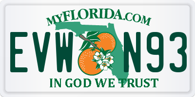 FL license plate EVWN93