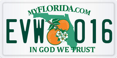 FL license plate EVWO16