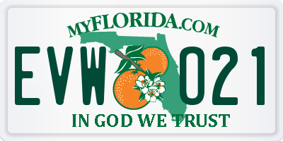 FL license plate EVWO21