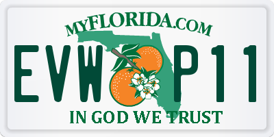 FL license plate EVWP11