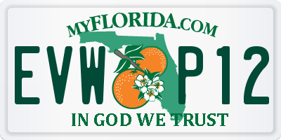 FL license plate EVWP12