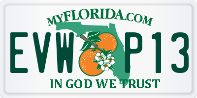 FL license plate EVWP13