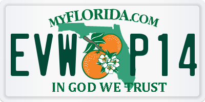 FL license plate EVWP14