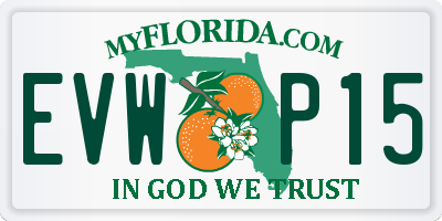 FL license plate EVWP15