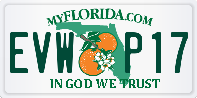 FL license plate EVWP17
