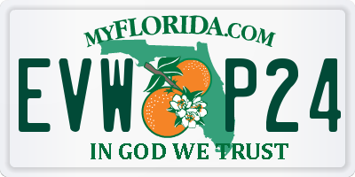 FL license plate EVWP24